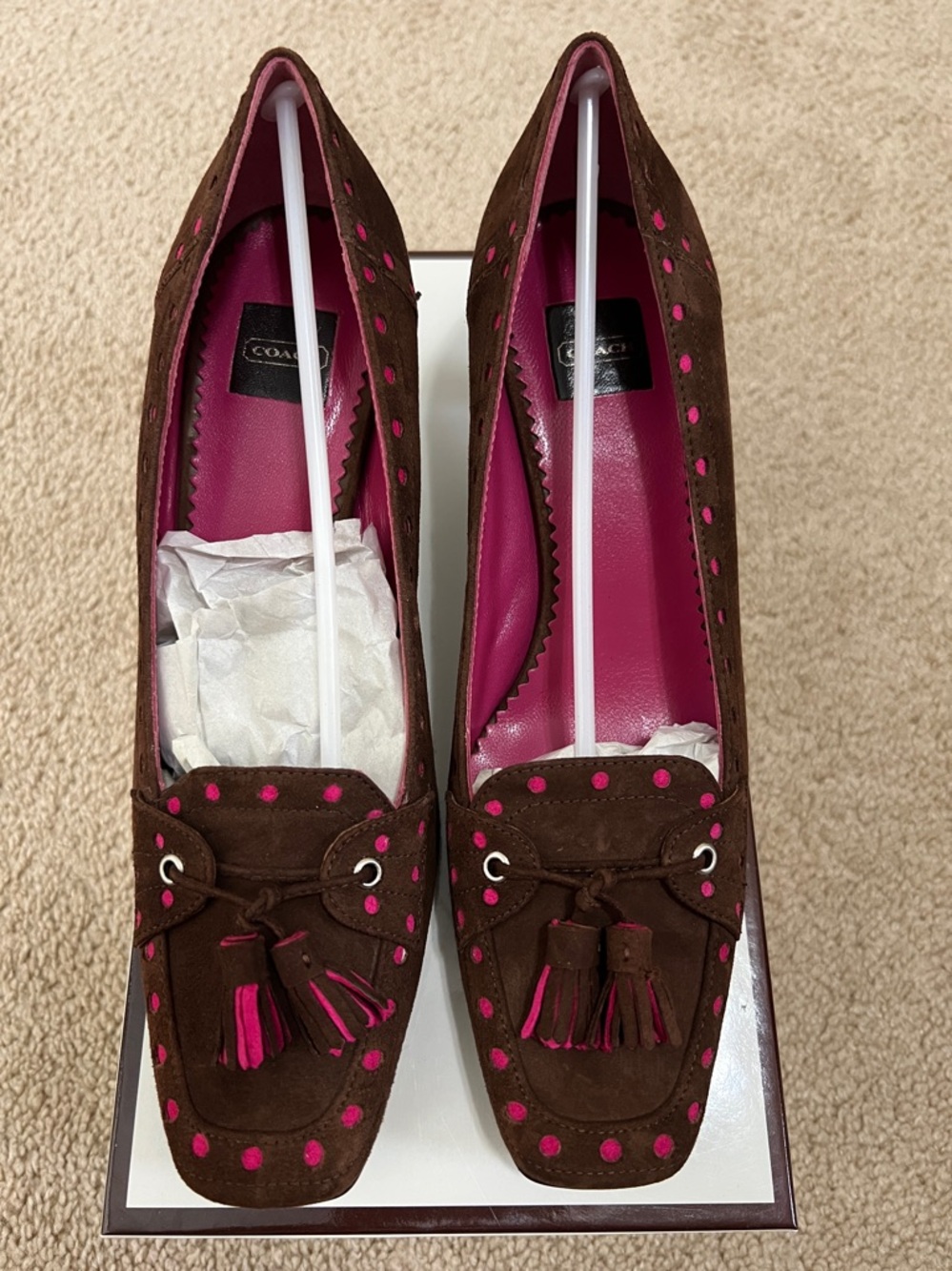 Coach Jude Kenia w Fushia Suede 6.5. Made in Italy - Picture 3 of 11